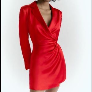 Red Satin Zara Dres